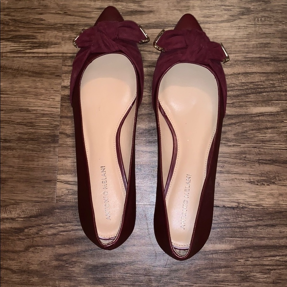 Antonio Melani. Burgundy. Flats. Used. Sz 9